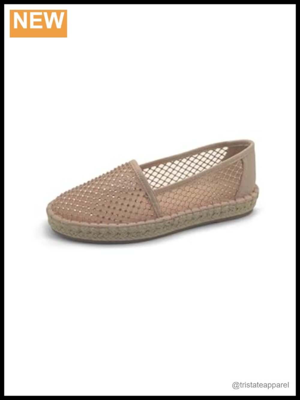 Women's Bonne Almond Crystal Mesh Slip Resistant Flats